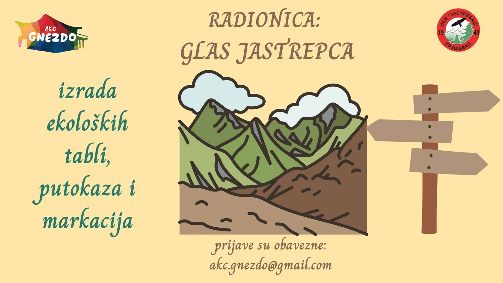 Voice of Jastrebac – creating ecological signs, direction boards, and trail markings