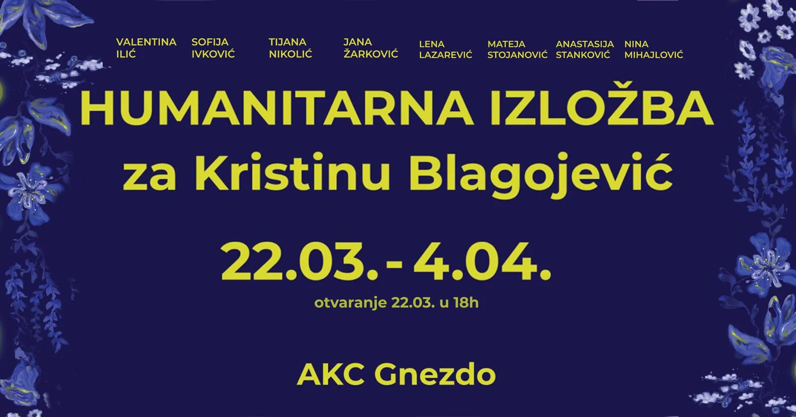 HUMANITARIAN EXHIBITION FOR KRISTINA BLAGOJEVIĆ